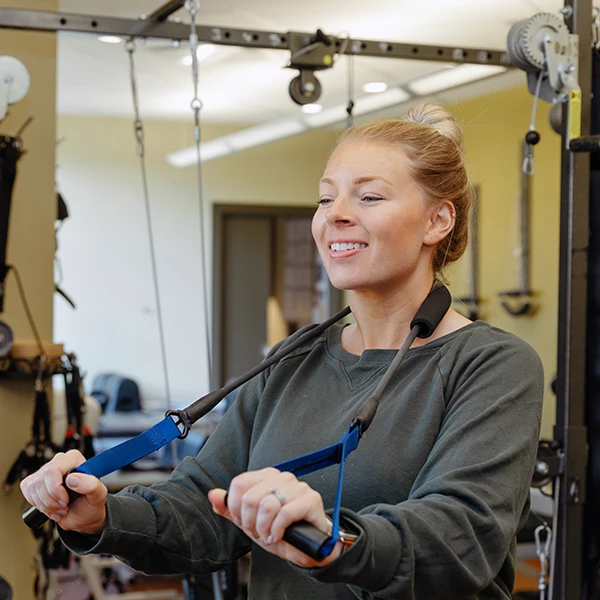 Chiropractic Victoria BC Patient Using Resistance Bands